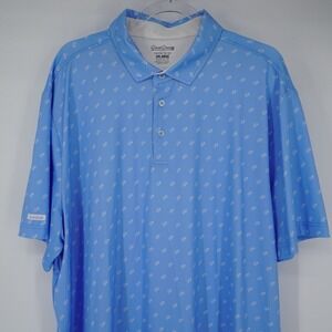 Good Good Fighting for Par Performance Men's Golf Polo Blue AOP 3XL Golfing